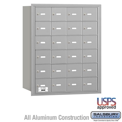 4B+ Horizontal Mailbox - 6 Door High Unit - 24 A Doors - Rear Loading - USPS Access