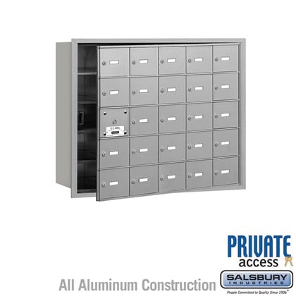 4B+ Horizontal Mailbox (Includes Master Commercial Lock) - 5 Door High Unit - 25 A Doors (24 usable) - Front Loading - Private Access