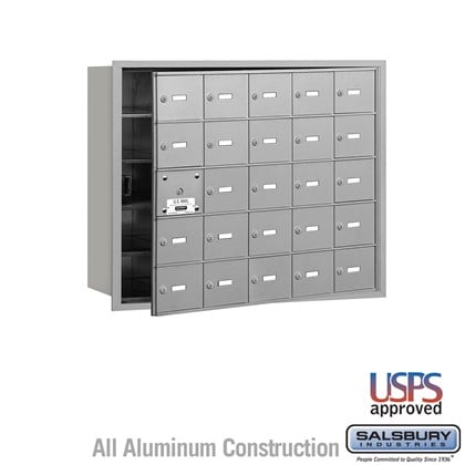 4B+ Horizontal Mailbox - 5 Door High Unit - 25 A Doors (24 usable) - Front Loading - USPS Access