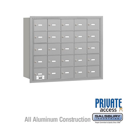 4B+ Horizontal Mailbox - 5 Door High Unit - 25 A Doors - Rear Loading - Private Access