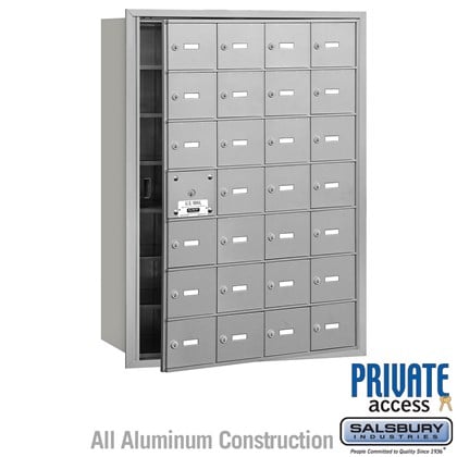 4B+ Horizontal Mailbox (Includes Master Commercial Lock) - 7 Door High Unit - 28 A Doors (27 usable) - Front Loading - Private Access