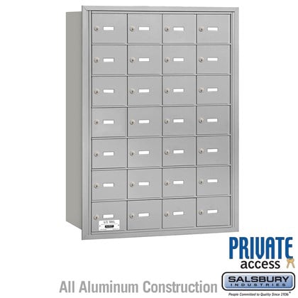 4B+ Horizontal Mailbox - 7 Door High Unit - 28 A Doors - Rear Loading - Private Access