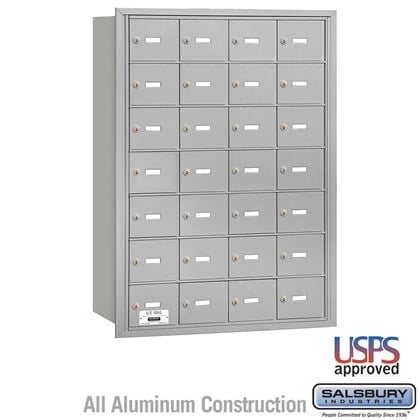 4B+ Horizontal Mailbox - 7 Door High Unit - 28 A Doors - Rear Loading - USPS Access