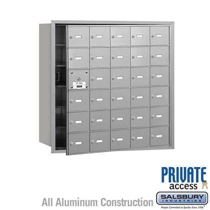 4B+ Horizontal Mailbox (Includes Master Commercial Lock) - 6 Door High Unit - 30 A Doors (29 usable) - Front Loading - Private Access