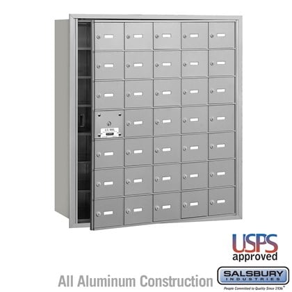 4B+ Horizontal Mailbox - 7 Door High Unit - 35 A Doors (34 usable) - Front Loading - USPS Access