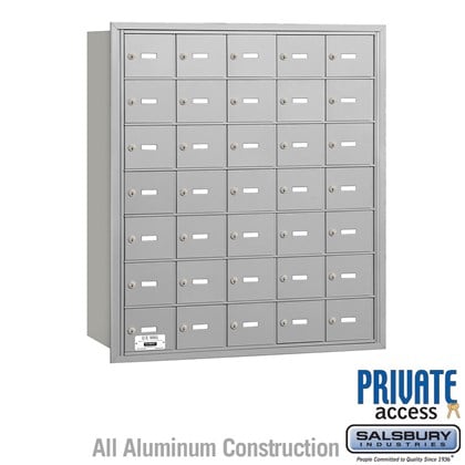 4B+ Horizontal Mailbox - 7 Door High Unit - 35 A Doors - Rear Loading - Private Access