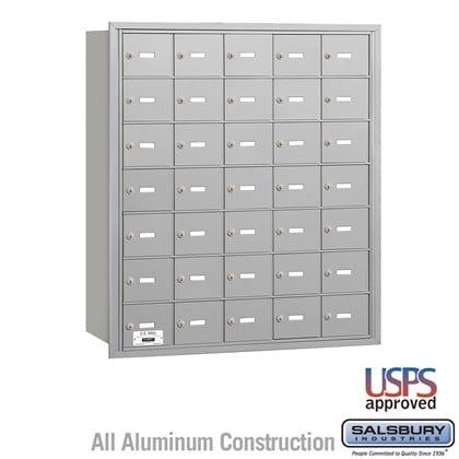 4B+ Horizontal Mailbox - 7 Door High Unit - 35 A Doors - Rear Loading - USPS Access