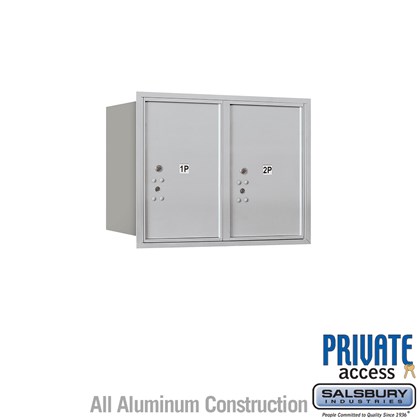 Recessed Mounted 4C Horizontal Mailbox (Includes Master Commercial Locks) - 6 Door High Unit (23 7/8 Inches) - Double Column - Stand-Alone Parcel Locker - 2 PL6's - Rear Loading - Private Access