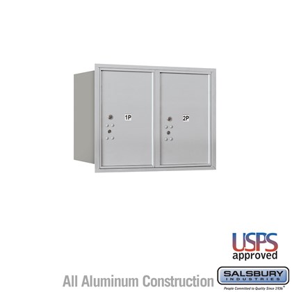 Recessed Mounted 4C Horizontal Mailbox - 6 Door High Unit (23 7/8 Inches) - Double Column - Stand-Alone Parcel Locker - 2 PL6's - Rear Loading - USPS Access