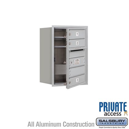 Recessed Mounted 4C Horizontal Mailbox (includes Master Commercial Locks) - 6 Door High Unit (23-7/8 Inches) - Single Column - 3 MB1 Doors - Front Loading - Private Access