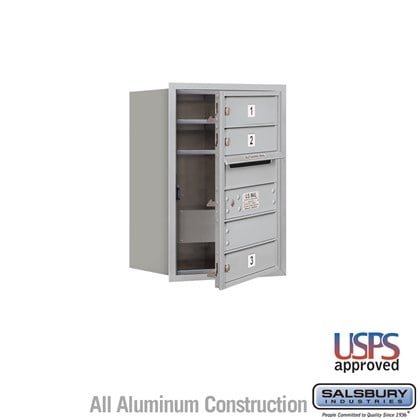 Recessed Mounted 4C Horizontal Mailbox - 6 Door High Unit (23-7/8 Inches) - Single Column - 3 MB1 Doors - Front Loading - USPS Access