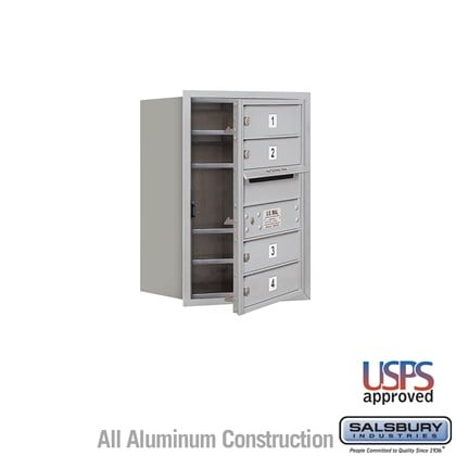 Recessed Mounted 4C Horizontal Mailbox - 6 Door High Unit (23 7/8 Inches) - Single Column - 4 MB1 Doors - Front Loading - USPS Access