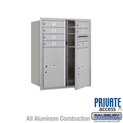 Recessed Mounted 4C Horizontal Mailbox (Includes Master Commercial Locks) - 10 Door High Unit (37 7/8 Inches) - Double Column - 6 MB1 Doors / 2 PL6's- Front Loading - Private Access