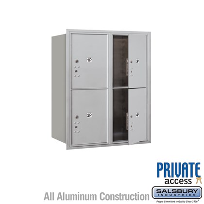 Recessed Mounted 4C Horizontal Mailbox (Includes Master Commercial Locks) - 10 Door High Unit (37 7/8 Inches) - Double Column - Stand-Alone Parcel Locker - 4 PL5's - Front Loading - Private Access