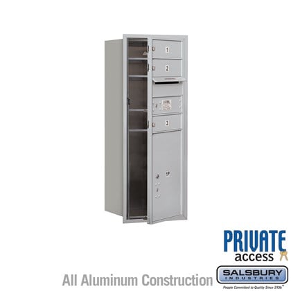 Recessed Mounted 4C Horizontal Mailbox (Includes Master Commercial Locks) - 10 Door High Unit (37 7/8 Inches) - Single Column - 3 MB1 Doors / 1 PL5 - Front Loading - Private Access