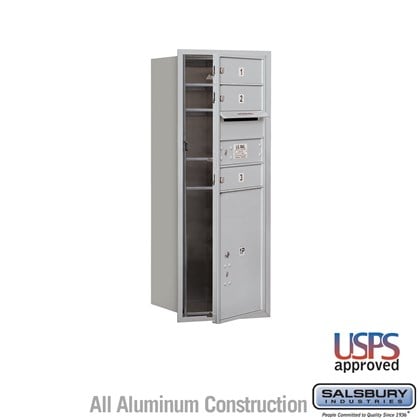Recessed Mounted 4C Horizontal Mailbox - 10 Door High Unit (37 7/8 Inches) - Single Column - 3 MB1 Doors / 1 PL5 - Front Loading - USPS Access