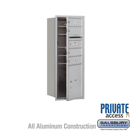 Recessed Mounted 4C Horizontal Mailbox (Includes Master Commercial Locks) - 10 Door High Unit (37 7/8 Inches) - Single Column - 4 MB1 Doors / 1 PL4.5 - Front Loading - Private Access