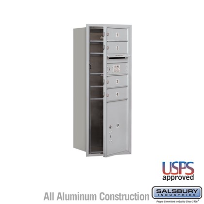 Recessed Mounted 4C Horizontal Mailbox - 10 Door High Unit (37 7/8 Inches) - Single Column - 4 MB1 Doors / 1 PL4.5 - Front Loading - USPS Access