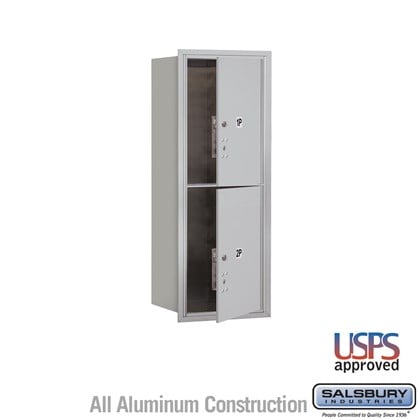 Recessed Mounted 4C Horizontal Mailbox - 10 Door High Unit (37 7/8 Inches) - Single Column - Stand-Alone Parcel Locker - 2 PL5s - Front Loading - USPS Access