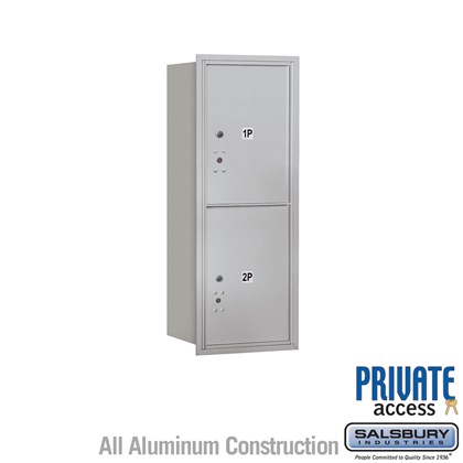 Recessed Mounted 4C Horizontal Mailbox (Includes Master Commercial Locks) - 10 Door High Unit (37 7/8 Inches) - Single Column - Stand-Alone Parcel Locker - 2 PL5s - Rear Loading - Private Access