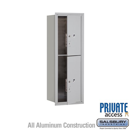 Recessed Mounted 4C Horizontal Mailbox (Includes Master Commercial Locks) - 11 Door High Unit (41 3/8 Inches) - Single Column - Stand-Alone Parcel Locker - 1 PL5 and 1 PL6 - Front Loading - Private Access