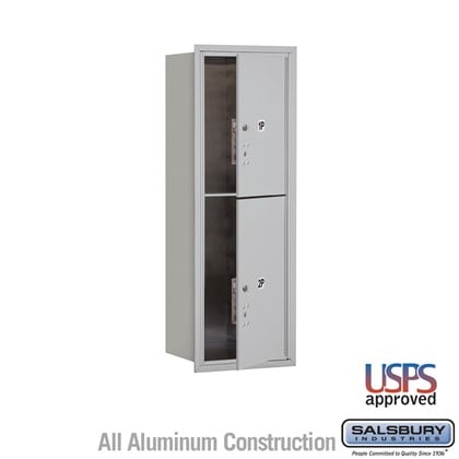 Recessed Mounted 4C Horizontal Mailbox - 11 Door High Unit (41 3/8 Inches) - Single Column - Stand-Alone Parcel Locker - 1 PL5 and 1 PL6 - Front Loading - USPS Access