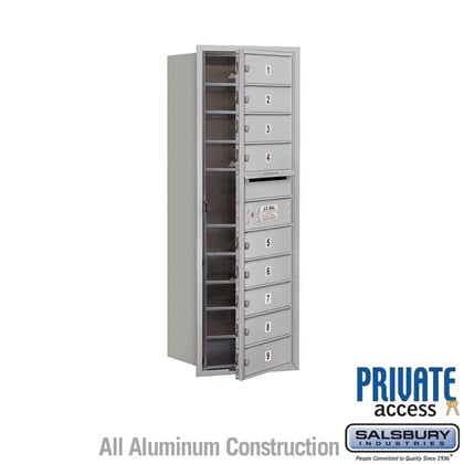 Recessed Mounted 4C Horizontal Mailbox (Includes Master Commercial Lock) - 11 Door High Unit (41 3/8 Inches) - Single Column - 9 MB1 Doors - Front Loading - Private Access