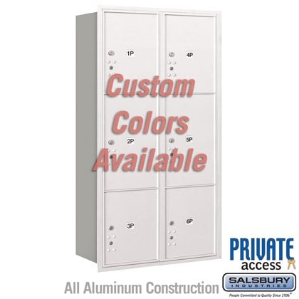 Recessed Mounted 4C Horizontal Mailbox (Includes Master Commercial Locks) - Maximum Height Unit (57 1/8 Inches) - Double Column - Stand-Alone Parcel Locker - 2 PL4.5's, 2 PL5's and 2 PL6's - Custom Color - Rear Loading - Private Access