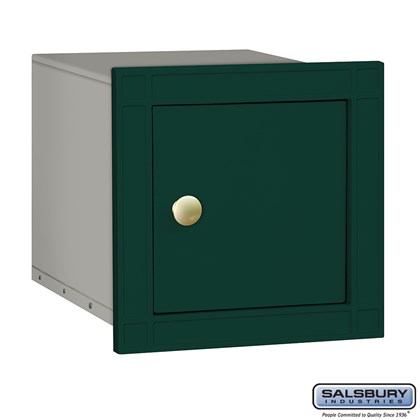 Cast Aluminum Column Mailbox - Non-Locking - Plain Door - Green