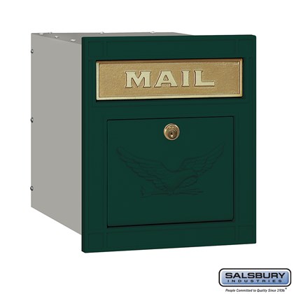 Cast Aluminum Column Mailbox - Locking - Eagle Door - Green