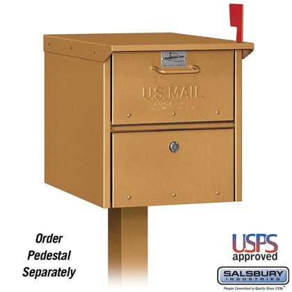 Designer Roadside Mailbox - Brass
