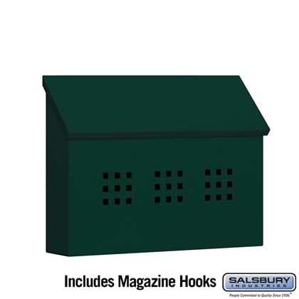 Traditional Mailbox - Decorative - Horizontal Style - Green