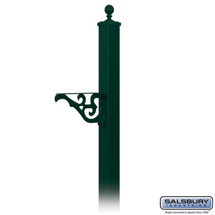 Decorative Mailbox Post - Victorian - In-Ground Mounted - Green
