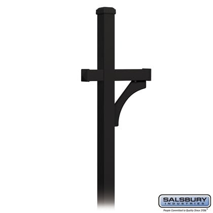Deluxe Mailbox Post - 1 Sided - In-Ground Mounted - Black