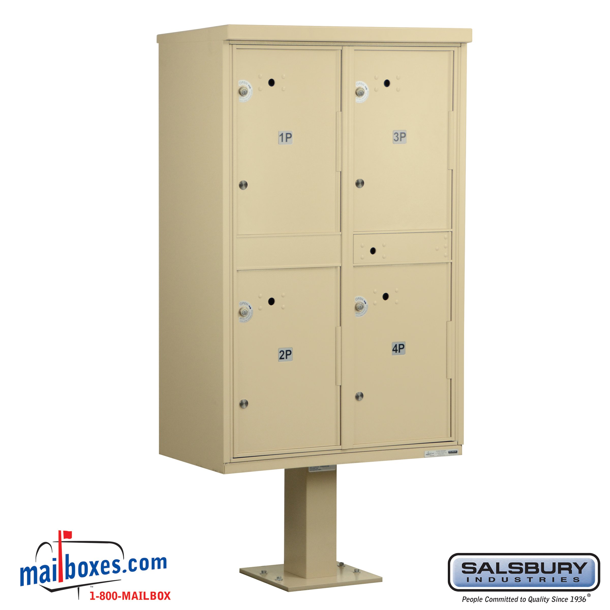 OutdoorParcelLocker(IncludesPedestal)4CompartmentsUSPSAccess