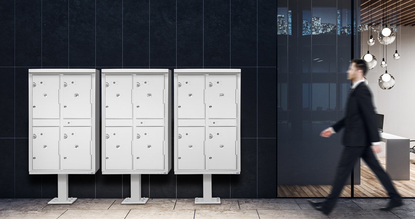 Parcel Lockers Outside of a Business Office