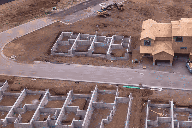 Overhead View of a New Housing Development