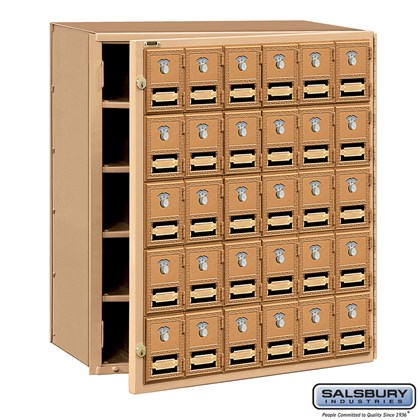 Salsbury Brass Mailbox - 30 Doors with Combination Locks - Front Loading