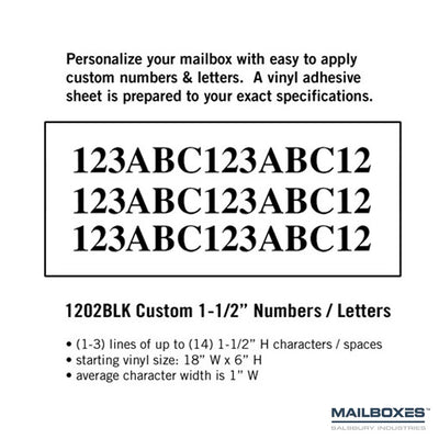 Custom Numbers / Letters - Horizontal 1-1/2" High