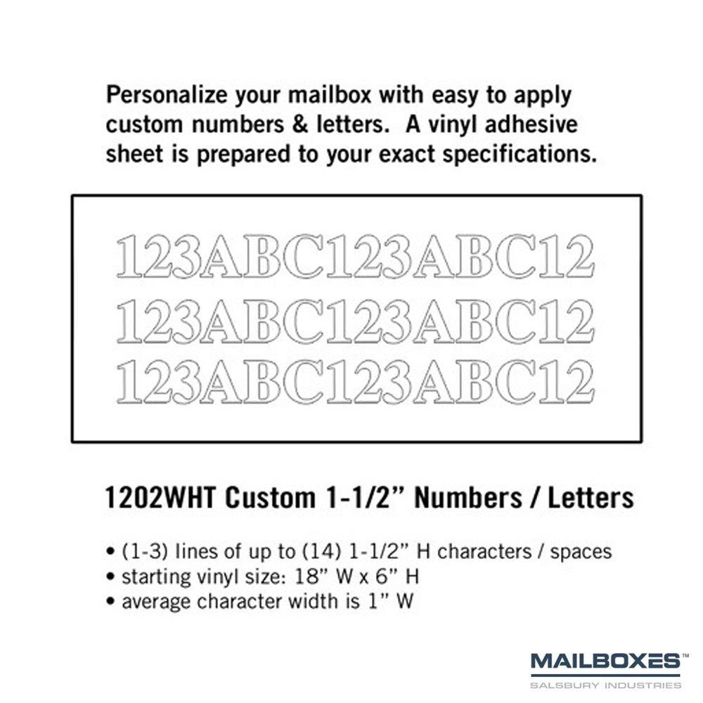 Custom Numbers / Letters - Horizontal 1-1/2" High
