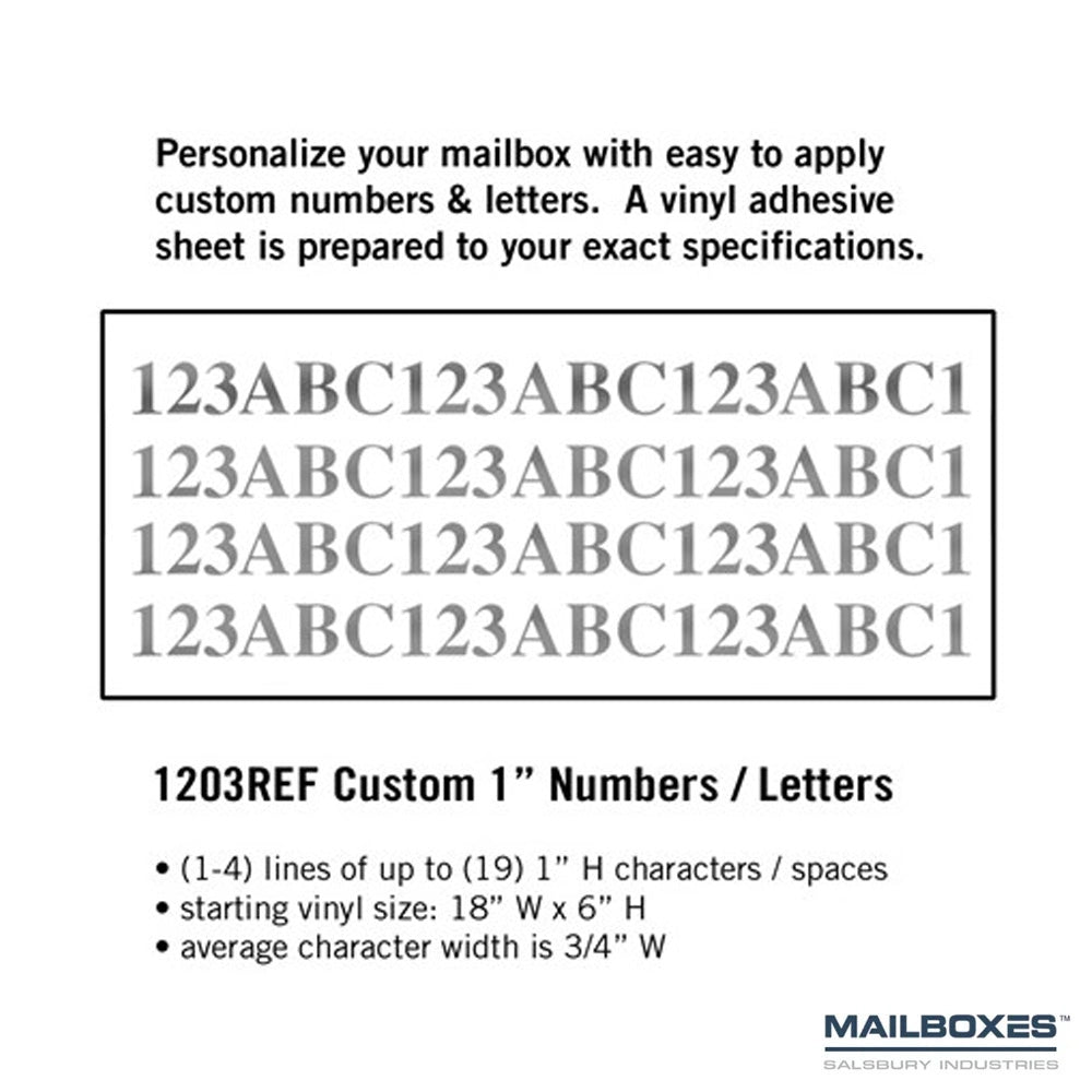 Custom Numbers / Letters - Horizontal 1" High