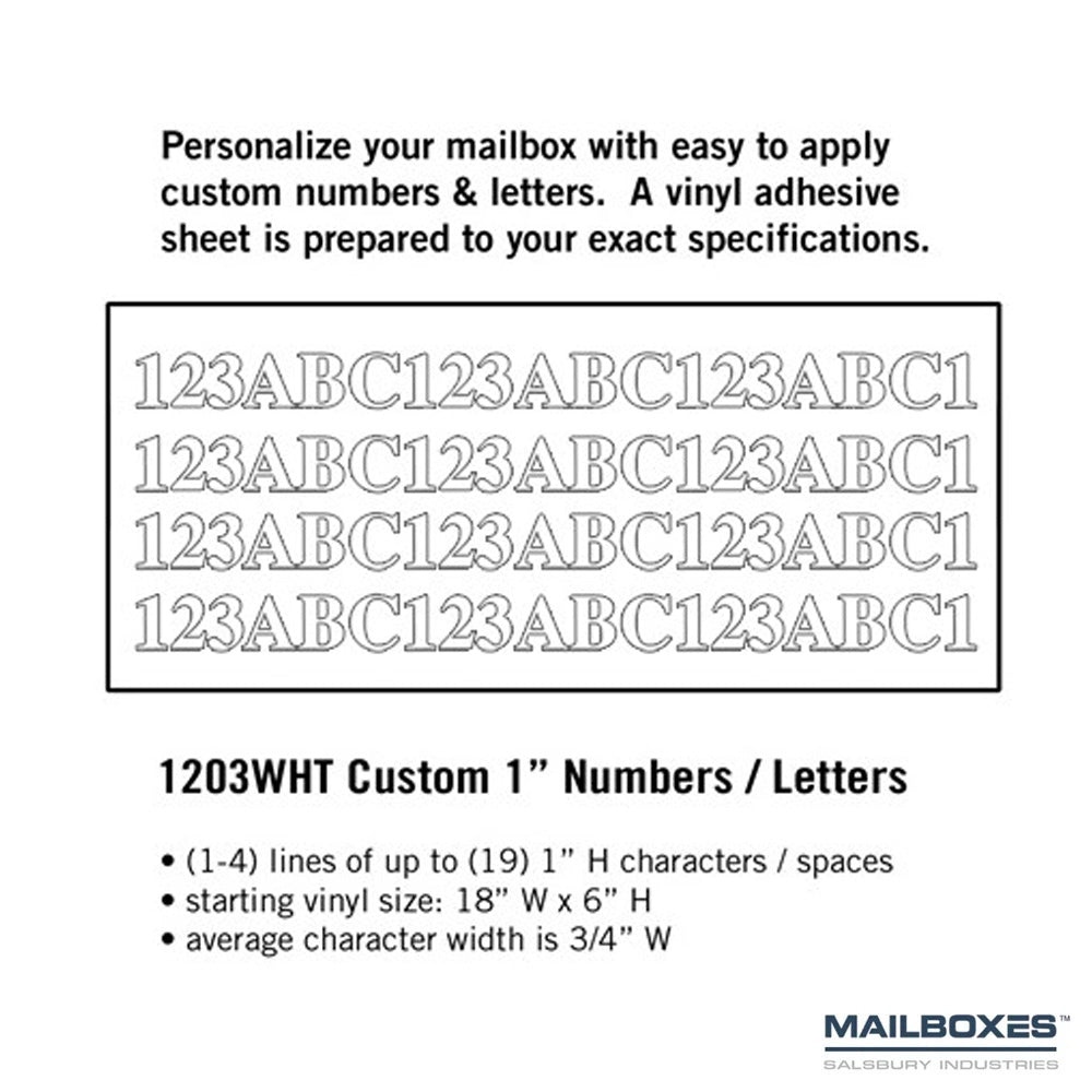 Custom Numbers / Letters - Horizontal 1" High