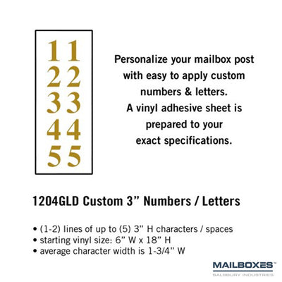 Custom Numbers / Letters - Vertical 3" High
