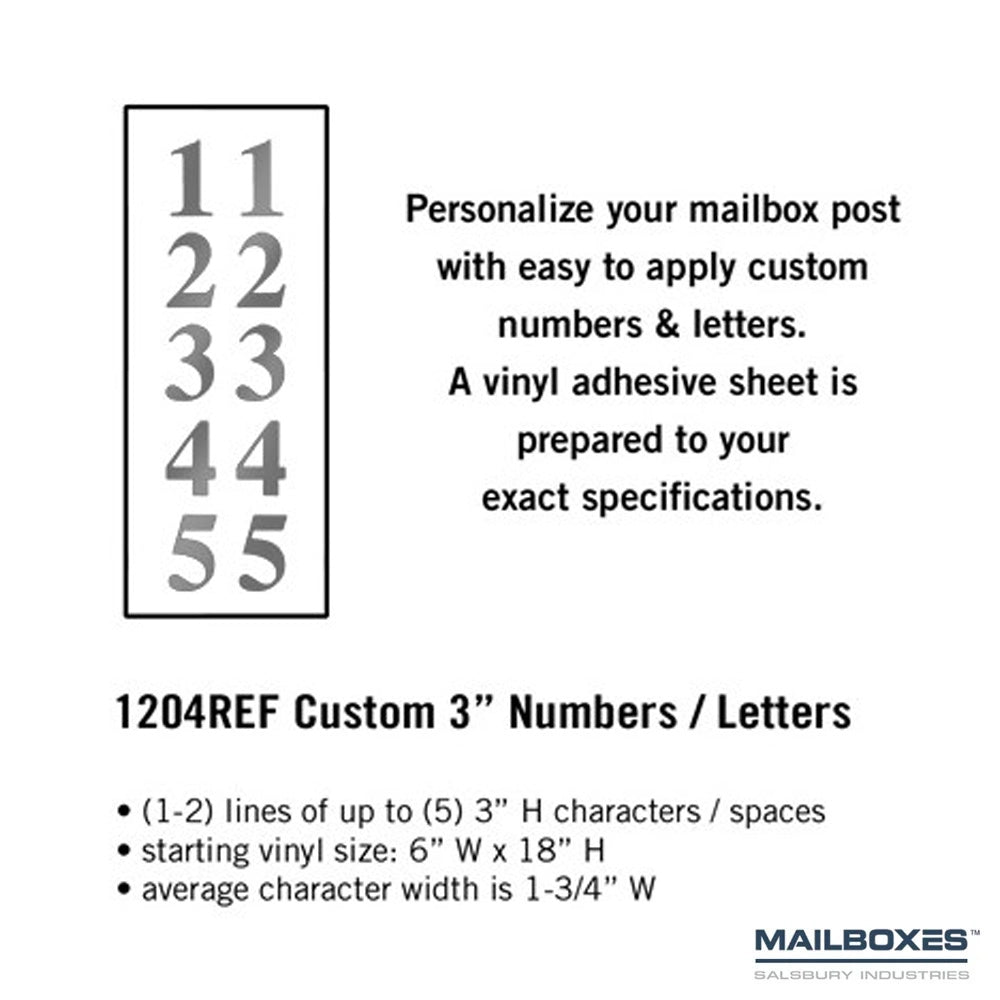Custom Numbers / Letters - Vertical 3" High