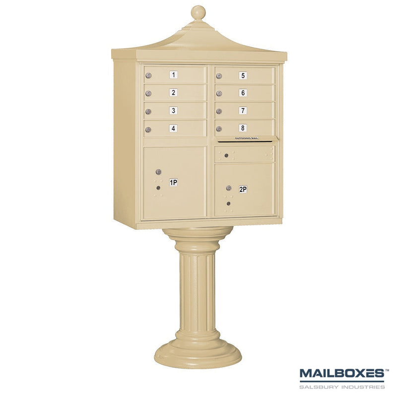 Regency Decorative CBU (Includes CBU, Pedestal, CBU Top and Pedestal Cover - Tall) - 8 A Size Doors - Type I - USPS Access