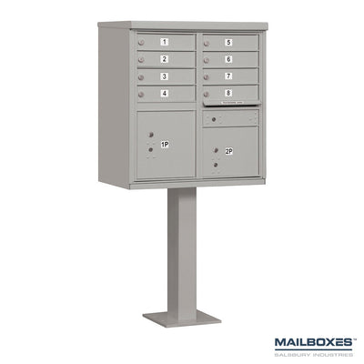 Cluster Box Unit (Includes Pedestal) - 8 A Size Doors - Type I - USPS Access