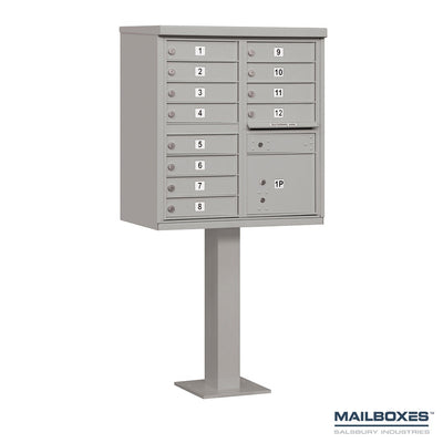 Cluster Box Unit (Includes Pedestal) - 12 A Size Doors - Type II - USPS Access