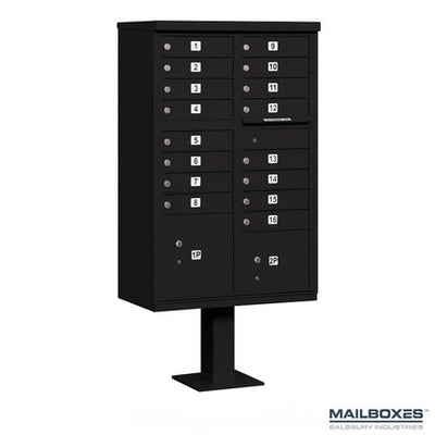 Cluster Box Unit (Includes Pedestal) - 16 A Size Doors - Type III - USPS Access
