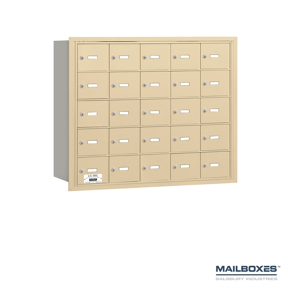 4B+ Horizontal Mailbox - 5 Door High Unit - 25 A Doors - Rear Loading - Private Access