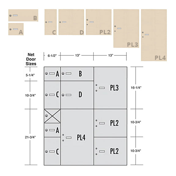 4B+ Horizontal Mailbox Sizes